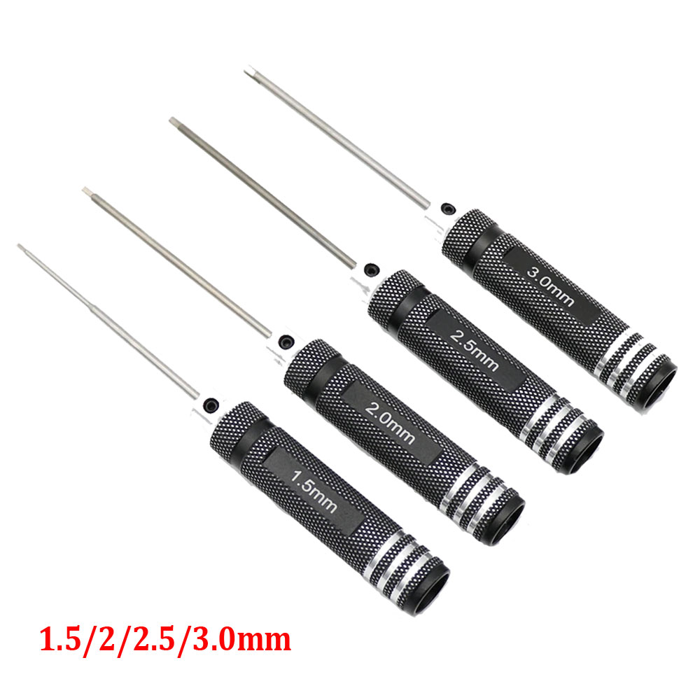 Rc Hobby Electric Screwdriver - RC 자동차용 4PCS 1.5/2/2.5/3.0mm 검정색 육각
